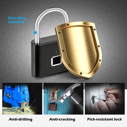 Smart Fingerprint Padlock – Keyless Biometric Security Lock for Gym, Luggage, Backpack & Home Use