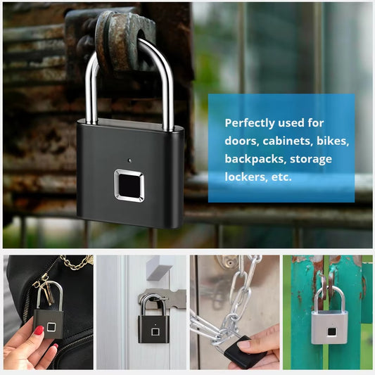Smart Fingerprint Padlock – Keyless Biometric Security Lock for Gym, Luggage, Backpack & Home Use