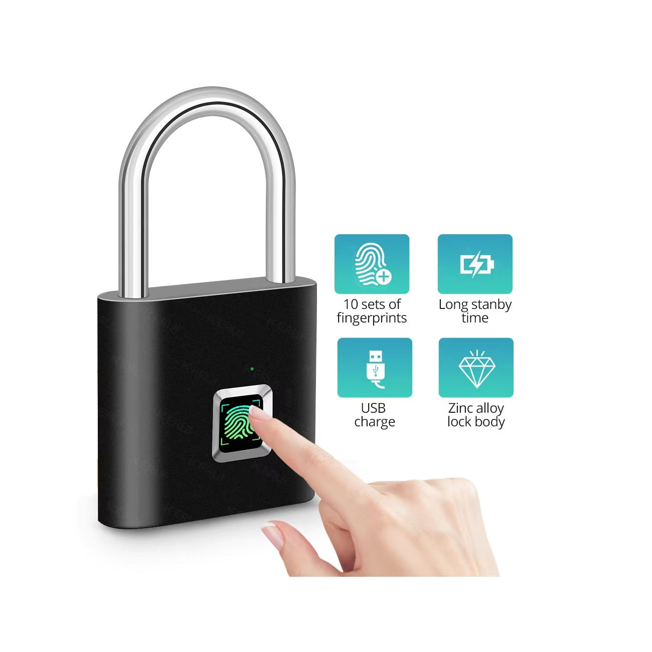 Smart Fingerprint Padlock – Keyless Biometric Security Lock for Gym, Luggage, Backpack & Home Use